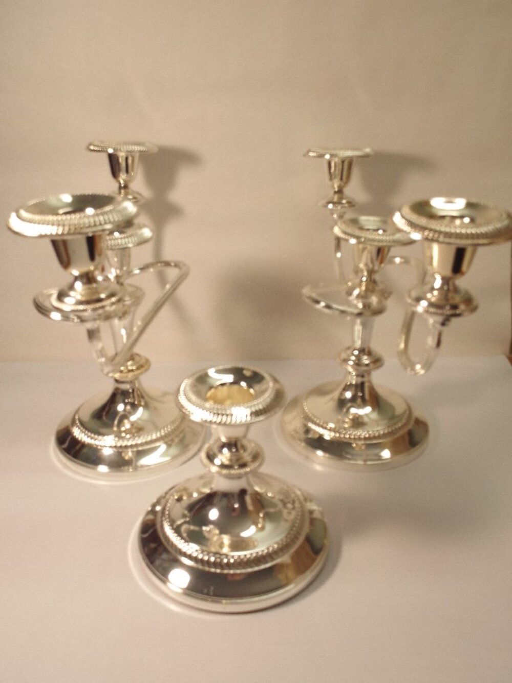 HBC Silver-plated Candelabra Console Set - Set of Two Medusas, One single; NICE